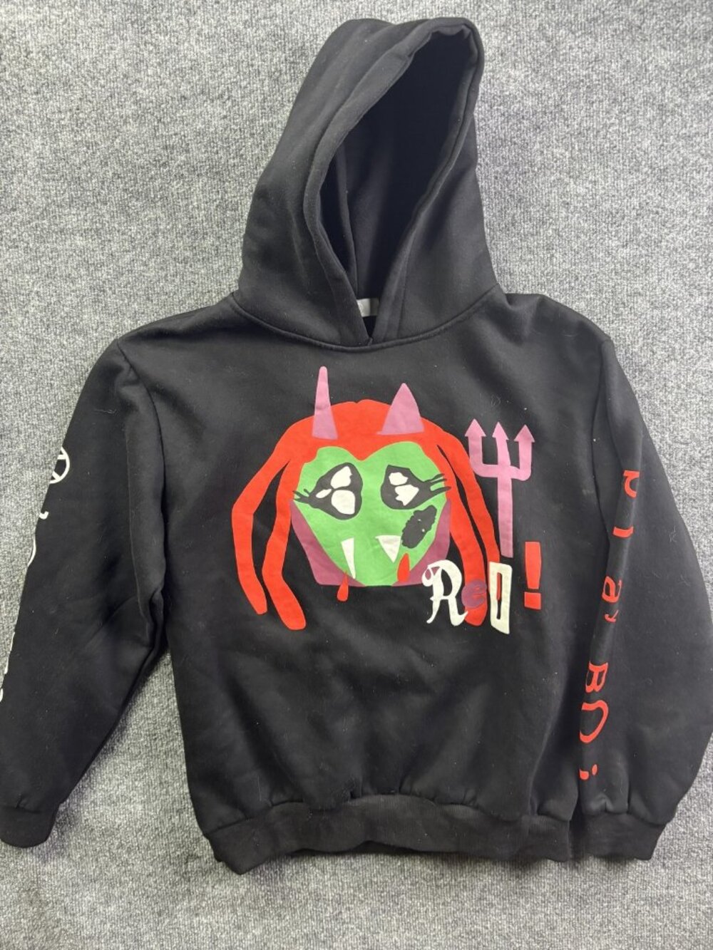 Playboi Carti x Cactus Plant Flea Market Hoodie Adult XL‎ Sweatshirt Black Devil